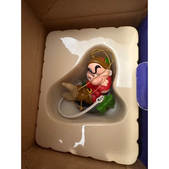 Disney Snow White Grumpy Ornament Grolier Presidents Edition dwarf + box - Picture 3 of 7